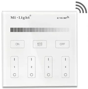 Pannello Full Touch WiFi Dimmer 4-Zone base magnetica - White