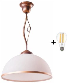 Brilagi - Lampadario a sospensione con supporto rigido LED ANTICO 1xE27/60W/230V patina di bronzo