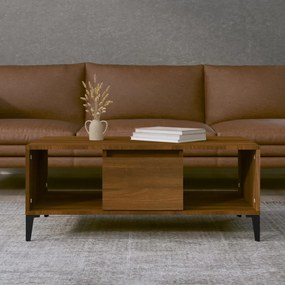 Tavolino da salotto rovere marrone 90x50x36,5 cm in multistrato