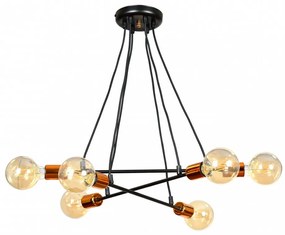 Lampadario a Sospensione BRAVO 6 BLACK Colore del corpo Nero