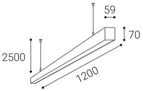 LED2 - Lampadario a LED su una stringa NOLI LED/40W/230V 3000K/3500K/4000K nero