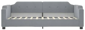 Divano letto con materasso grigio chiaro 90x190 cm in tessuto