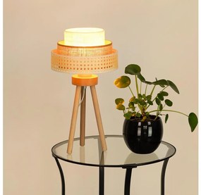 Brilagi - Lampada da tavolo CEDAR LUNETA 1xE27/15W/230V rattan/marrone/crema