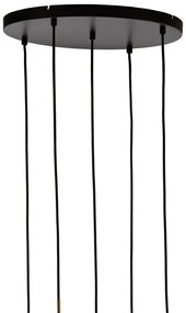 Lampadario con paralume in vetro grigio scuro-bronzo ø 45 cm Lukaro - Light &amp; Living