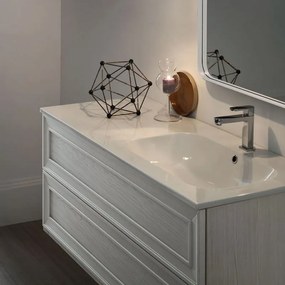 Lavabo a incasso rettangolare Neo Moon L 121 cm in ceramica bianco