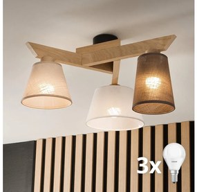 Brilagi - LED  Lampadario a plafone ANTHONY 3xE14/40W/230V quercia