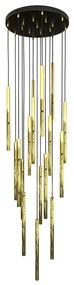 Lampadario Moderno Shu Acciaio Nero 17 Luci G9 Ip20