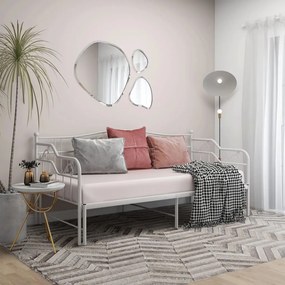 Telaio Divano Letto Estraibile Bianco İn Metallo 90x200 Cm /