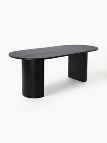 Tavolo ovale in legno di quercia Bianca, 200 x 90 cm