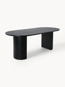 Tavolo ovale in legno di quercia Bianca, 200 x 90 cm