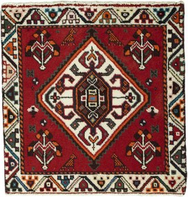 Shiraz Tappeto persiano 60 x 60 Rosso (Iran) Annodato A Mano