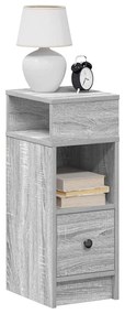 Comodini 2 Pz Con Cassetto Grigio Sonoma 25x31x66 Cm /