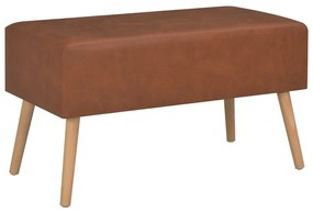 Tavolino da caffè marrone 80x40x46 cm in similpelle