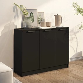 Credenza nera 90,5x30x70 cm in legno multistrato