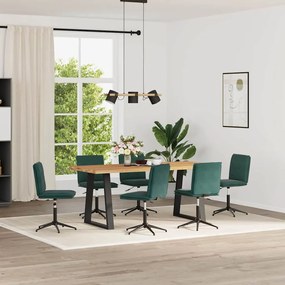 Sedie Da Pranzo 6 Pz Verde Scuro İn Velluto /