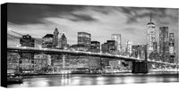 Stampa su tela Skyline New York grigio, multicolore 140 x 70 cm