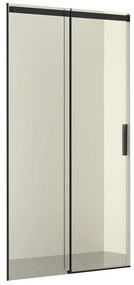 Porta doccia scorrevole, L 169-171 cm x H 195 cm x SP 6 mm, profilo nero