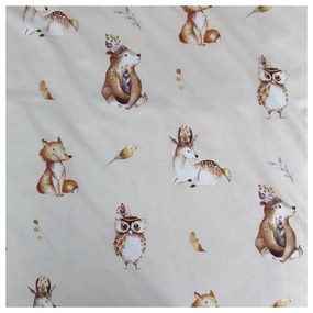 Set copripiumino e federa da bambini beige in cotone per culla 100x135 cm Animals "Woodland" – Jerry Fabrics