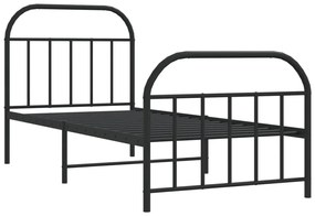 Giroletto con testiera e pediera metallo nero 80x200 cm