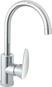 Miscelatore cucina tondo in acciaio inox con corpo orientabile