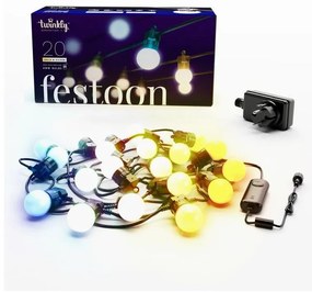 Twinkly TWF020GOP-BEU - Catena decorativa da esterno LED 20xLED 14m IP44 Wi-Fi