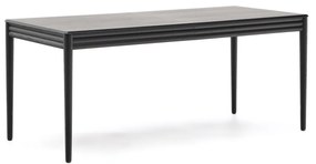 Kave Home - Tavolo allungabile Lenon in impiallacciatura e legno massello di rovere nero 160(200)x90cm