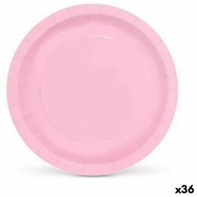 Set di piatti Algon Monouso Cartone 20 cm Rosa 10 Pezzi (36 Unità)
