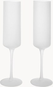 Set di 2 flute da champagne in vetro soffiato Ripple