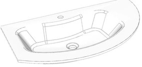 Lavabo a incasso rettangolare Jolly in resina bianco
