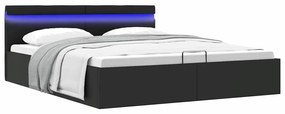 Giroletto Contenitore Idraulico Led Nero Similpelle 160x200 Cm /
