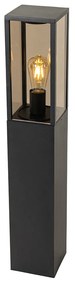 Lampada da esterno a stelo nera con vetro fumé 80 cm IP44 - Charlois