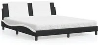 Letto con Materasso Nero e Bianco 180x200 cm in Similpelle 3208885