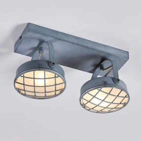 Lindby faretto Tamin, grigio, a 2 luci, vetro, G9