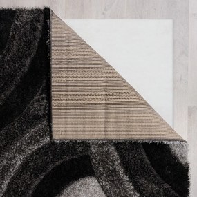 Tappeto nero e grigio tessuto a mano in fibre riciclate 160x230 cm Velvet - Flair Rugs