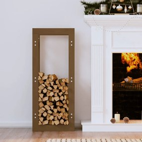 Portalegna Marrone Ambra 41x25x100 Cm İn Legno Massello Di Pino /