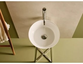 Bathco 4086 - Lavabo da appoggio VOLTA Ø 35 cm porcellana/bianco