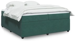 Giroletto A Molle Con Materasso Verde Scuro 200x200 Cm Velluto /
