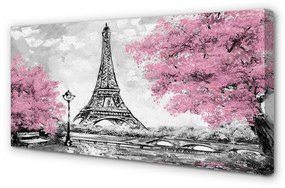 Quadro su tela Alberi di Parigi 100x50 cm