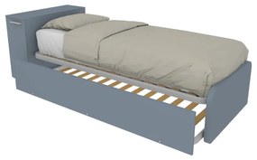 964RK - Letto cameretta 80x190  singolo con elemento contenitore in testata e secondo letto estraibile