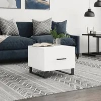 Tavolino da Salotto Bianco 50x50x40 cm in Legno Multistratocod mxl 79936