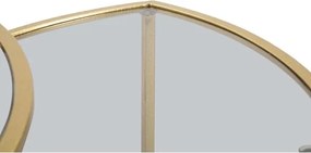 Set Tre tavolini da caffè Ø60X50-50X45-40X40 cm piano in vetro e struttura dorata