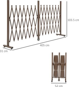 Recinzione per Giardino Estensibile Autoportante 52-405 cm in Acciaio e Alluminio Marrone scuro...
