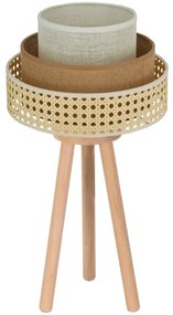 Brilagi - Lampada da tavolo CEDAR LUNETA 1xE27/15W/230V rattan/marrone/crema