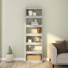 Libreria/divisorio grigio cemento 60x30x198 cm