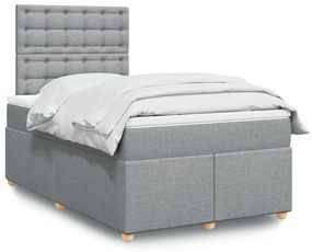 Giroletto A Molle Con Materasso Grigio Chiaro 120x190cm Tessuto /