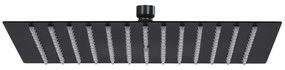 Testa Doccia A Pioggia İn Acciaio Inox 40x40 Cm Quadrata Nera /