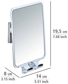 WENKO 22693100 - Specchio cosmetico VACUUM-LOC QUADRO ED 14x19,5 cm cromo lucido