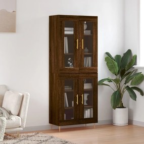 Credenza Rovere Marrone 69,5x34x180 Cm İn Legno Multistrato /
