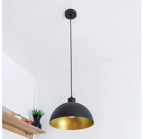 Lampadario a cavo VESPER 1xE27/15W/230 Ø 30 cm nero/oro