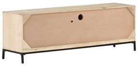 Mobile porta tv 120x30x40 cm in legno massello di mango e canna